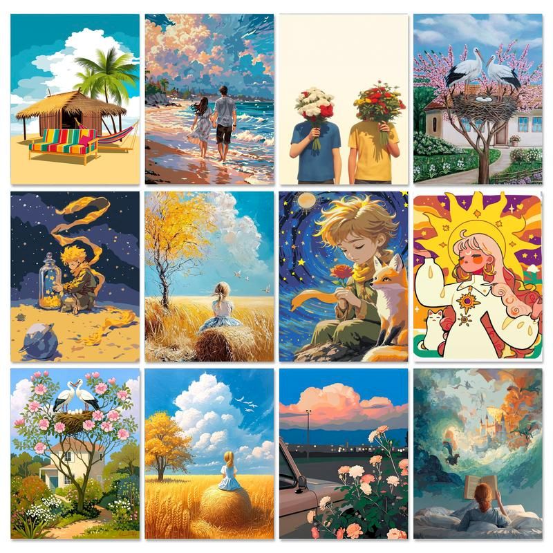 Home Decor Diy Ideas - GATYZTORY 大人用数字で描く絵画 漫画装飾絵画 手描き数字絵画 DIY アイデア