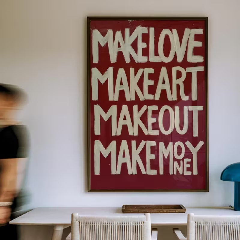 Home Decor Nz - モダン、レトロな自作の「Love Kisses Me」の引用句ウォールアートプリントキャンバス絵画ポスター、リビングルーム、寝室の家の装飾用