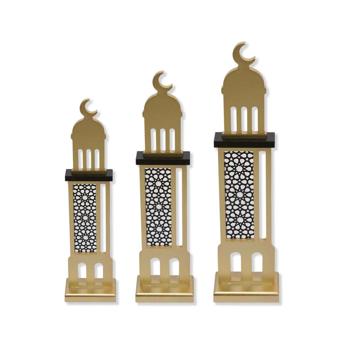 Home Decor Ramadan - ラマダン イード クレセント アクリル装飾、木製城クラフトギフトオーナメント、ホームテーブルトップデコレーション、中東向け