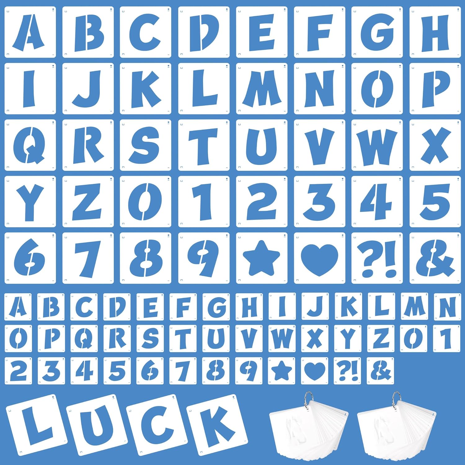 Wooden Letter Sign - 80枚入り 再利用可能なアルファベット・数字・文字ステンシル 1&2インチ ペイントテンプレート DIYクラフト 木製