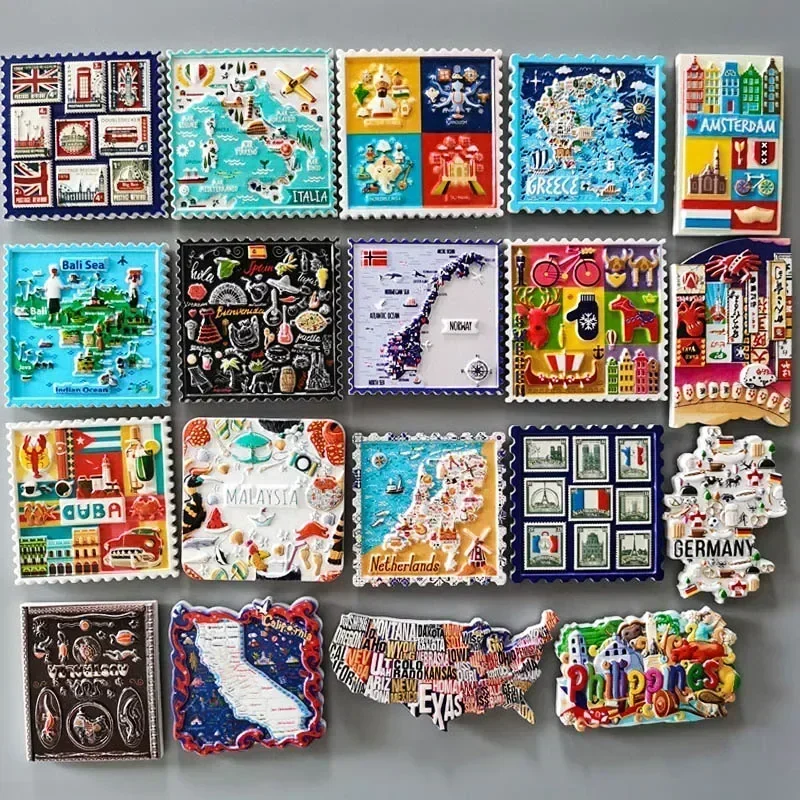Home Decor Malaysia - 世界観光冷蔵庫用マグネット日本アメリカオーストラリアフィリピンオランダスペインオランダスウェーデンマレーシア冷蔵庫ステッカー