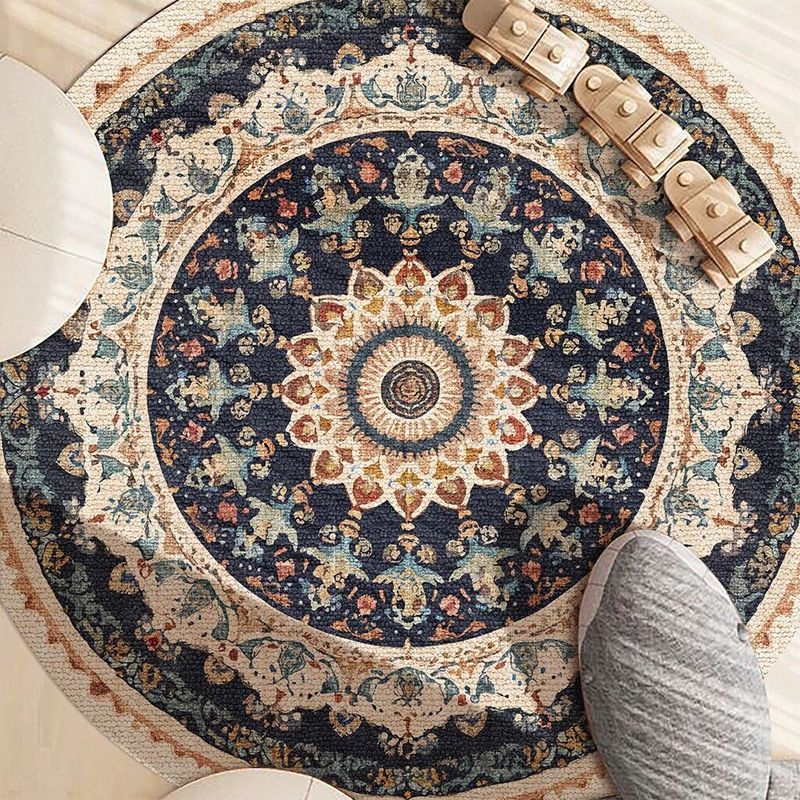 Home Decor Ig - 居間,居間,自由奔放に生きる家の装飾,洗える寝室のカーペット,滑り止めの掛かるバスケットの床のマットのための民族様式の曼荼羅の丸いカーペット