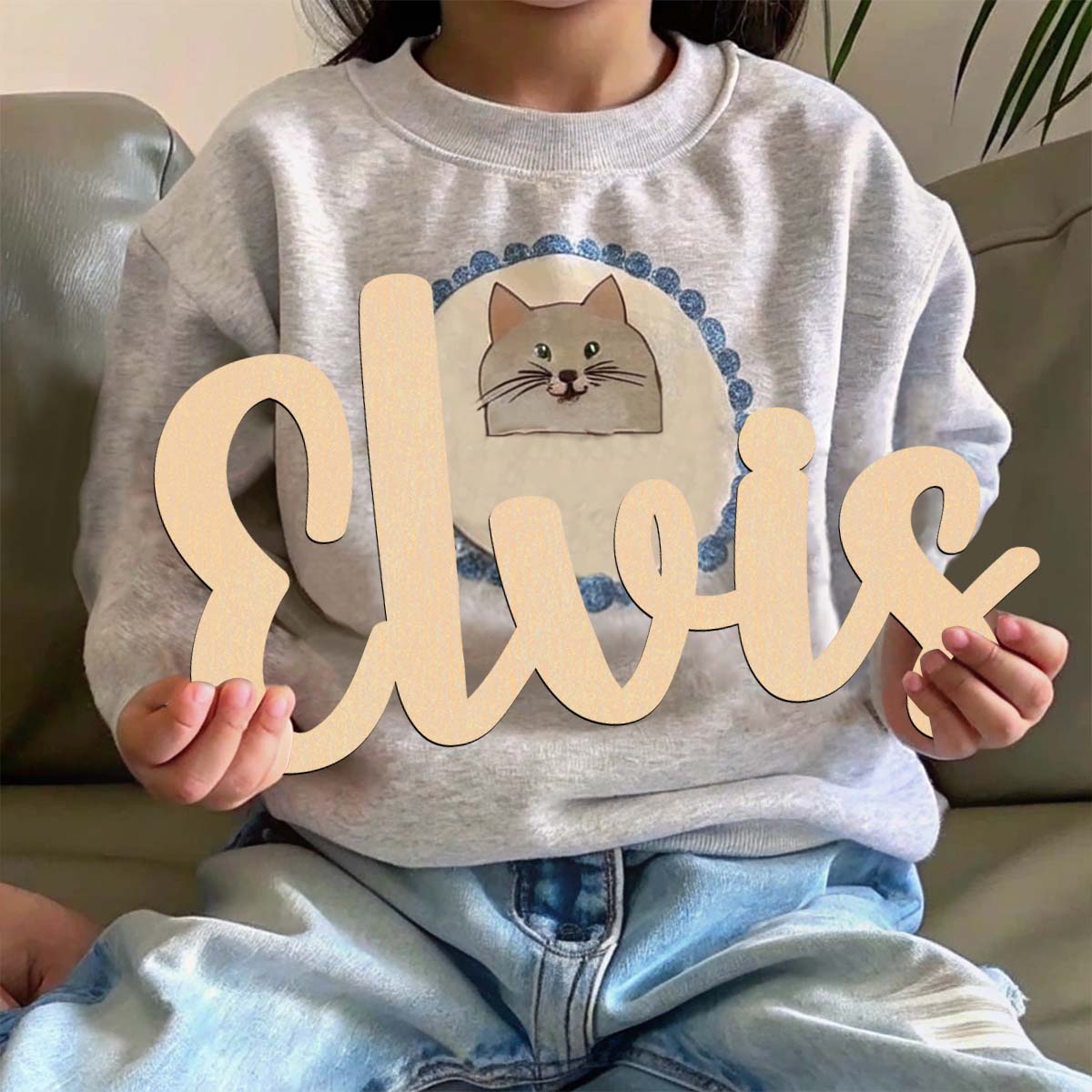 Home Decor Examples - 1個のかわいいエルビスの例、カスタマイズされたテキスト木製装飾、レーザーカットサイン、魅力的なホーム＆ホリデーデコレーション、フロントポーチ、庭用