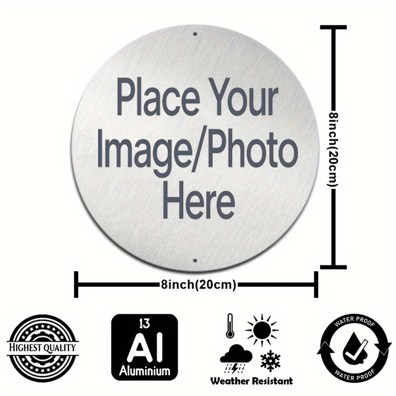 Home Decor Nz - あなたの写真入りカスタムラウンドメタルサイン、パーソナライズされたヴィンテージウォールアート、7.9インチの耐久性のある家の装飾品、リビングルーム、寝室、オフィス用