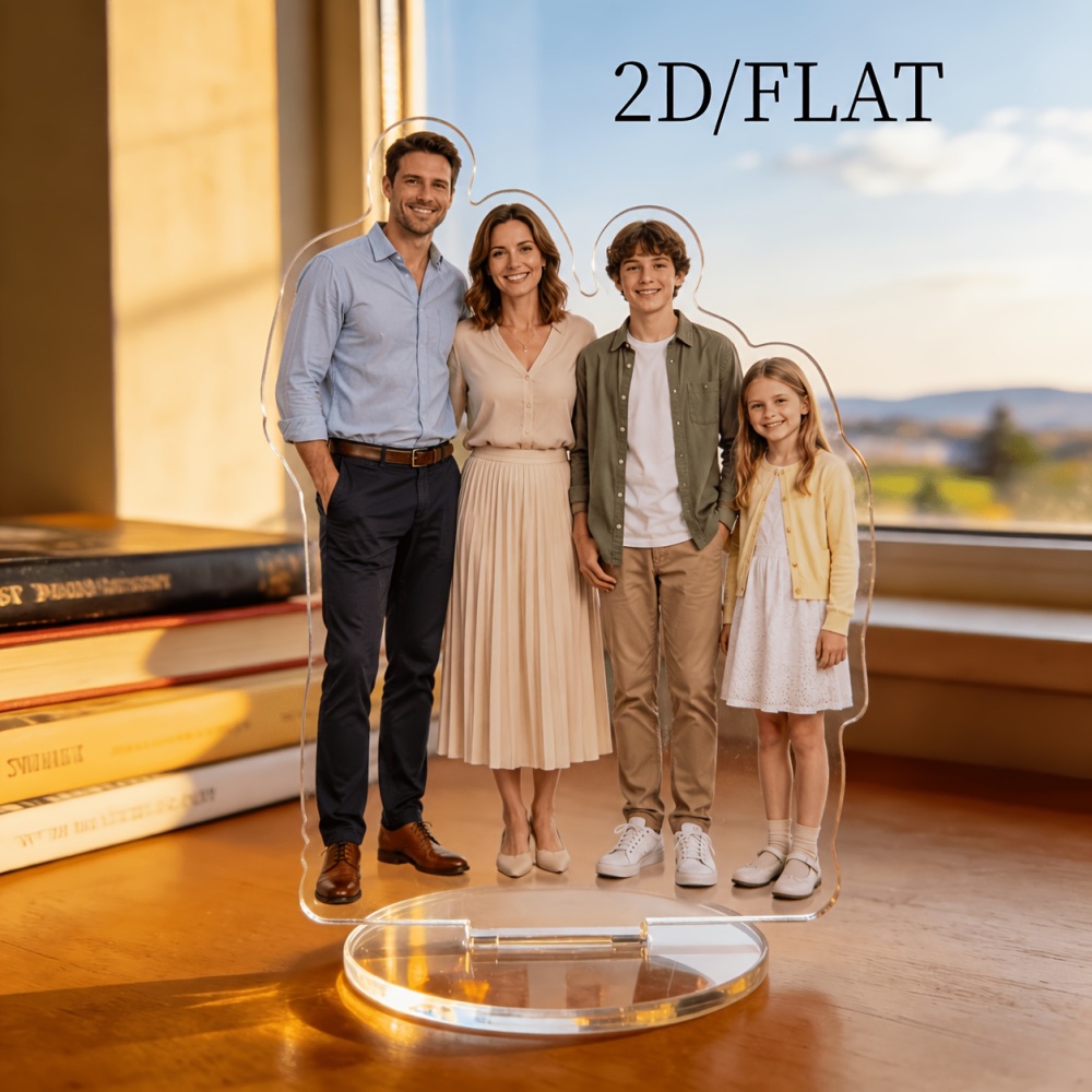 Home Decor Nz - 1個入り 2Dフラットカスタムフォトアクリルスタンドプレート、ホームオフィス装飾、写真展示、卓上装飾、ギフトに最適