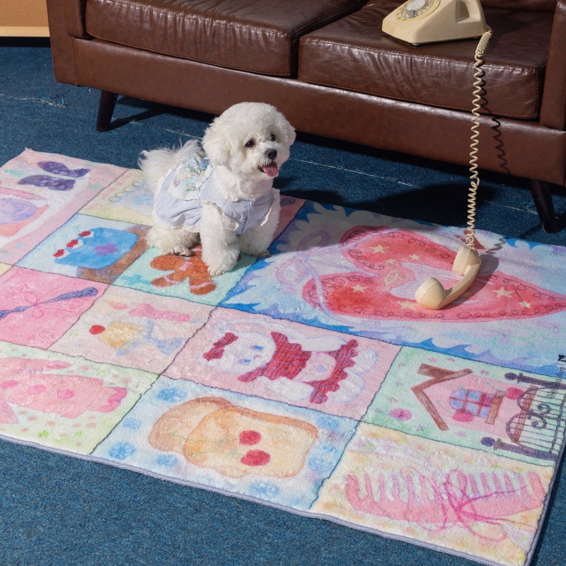 Home Decor Ig - 女の子のためのピンクの漫画の装飾的なカーペット,市松模様のソファの敷物,柔らかいぬいぐるみのクロークの敷物,子供部屋,かわいい女の子の寝室,ig