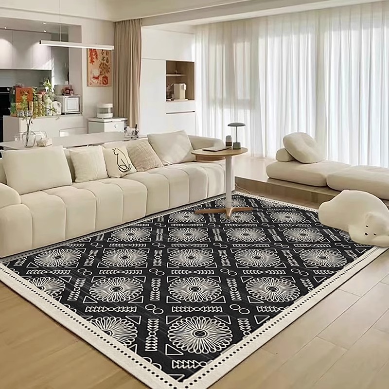 Home Decor Ig - ヴィンテージリビングルームカーペット 高級寝室用格子柄ホームデコレーションフロアマット 大面積ソフトプラッシュ洗濯機洗い可能クロークルームIGラグ