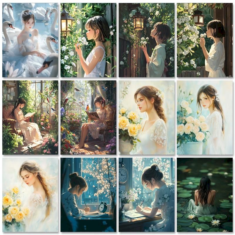 Home Decor Diy Ideas - Chenistory-大人のためのアクリルの絵,初心者の女の子のためのランドの画像,キャンバス,DIYのアイデア,家の装飾