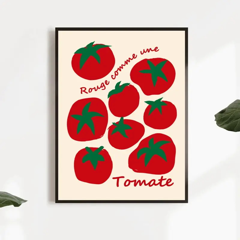 モダンなカラフルな赤いトマト壁アートプリントキャンバス絵画ポ - Home Decor Nz のレビューと価格