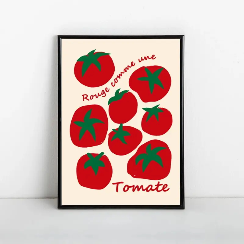 モダンなカラフルな赤いトマト壁アートプリントキャンバス絵画ポ - Home Decor Nz のレビューと価格