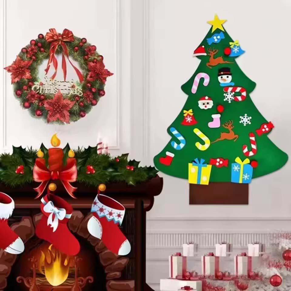 子供用DIYフェルトクリスマスツリーセット クリスマスホーム - Home Decor Diy Ideas のレビューと価格