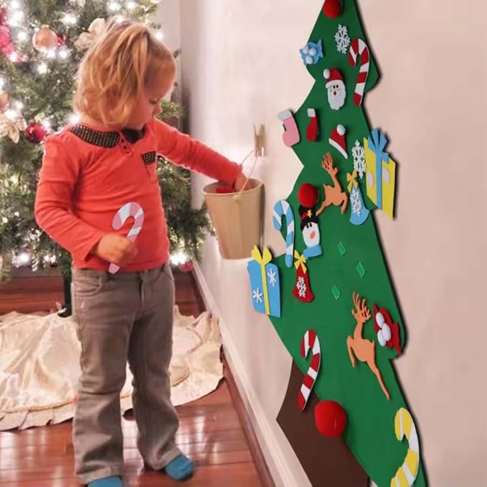 子供用DIYフェルトクリスマスツリーセット クリスマスホーム - Home Decor Diy Ideas のレビューと価格