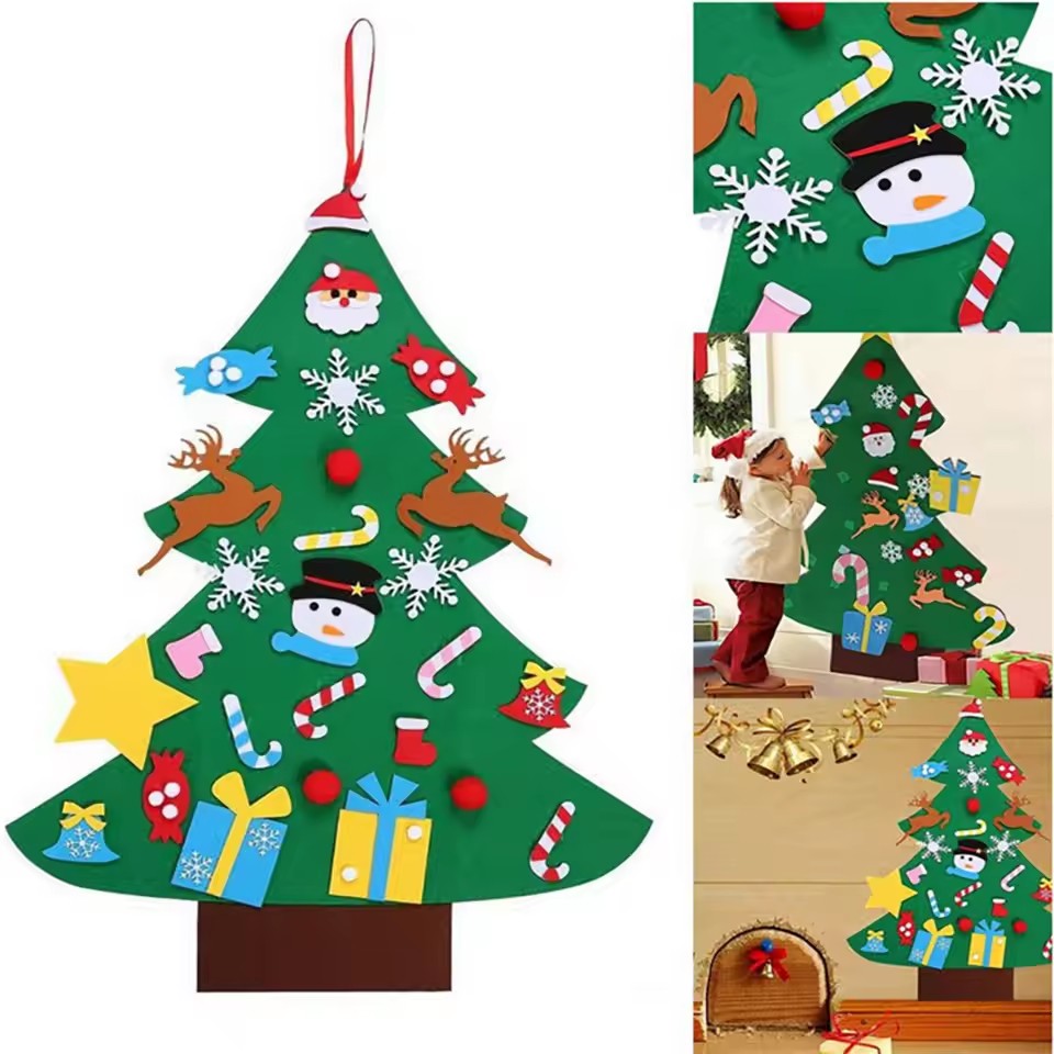 子供用DIYフェルトクリスマスツリーセット クリスマスホーム - Home Decor Diy Ideas のレビューと価格