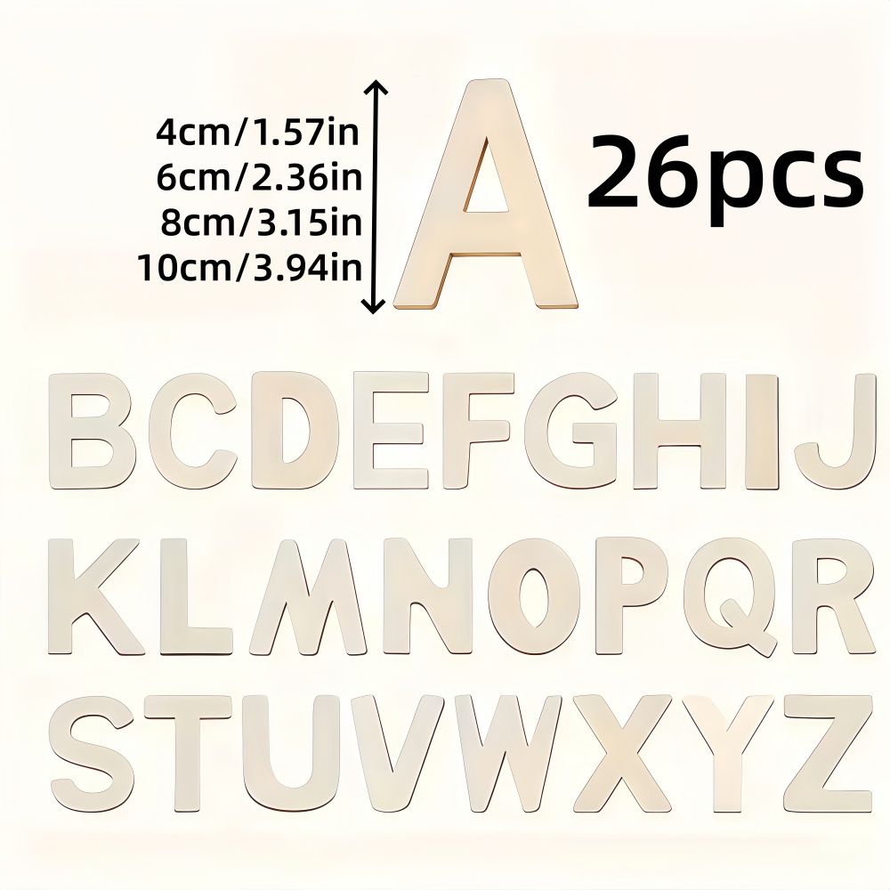 26個のデザイン可能な木製文字、未仕上げの木製文字、壁飾り用 - Wooden Letter Sign のレビューと価格