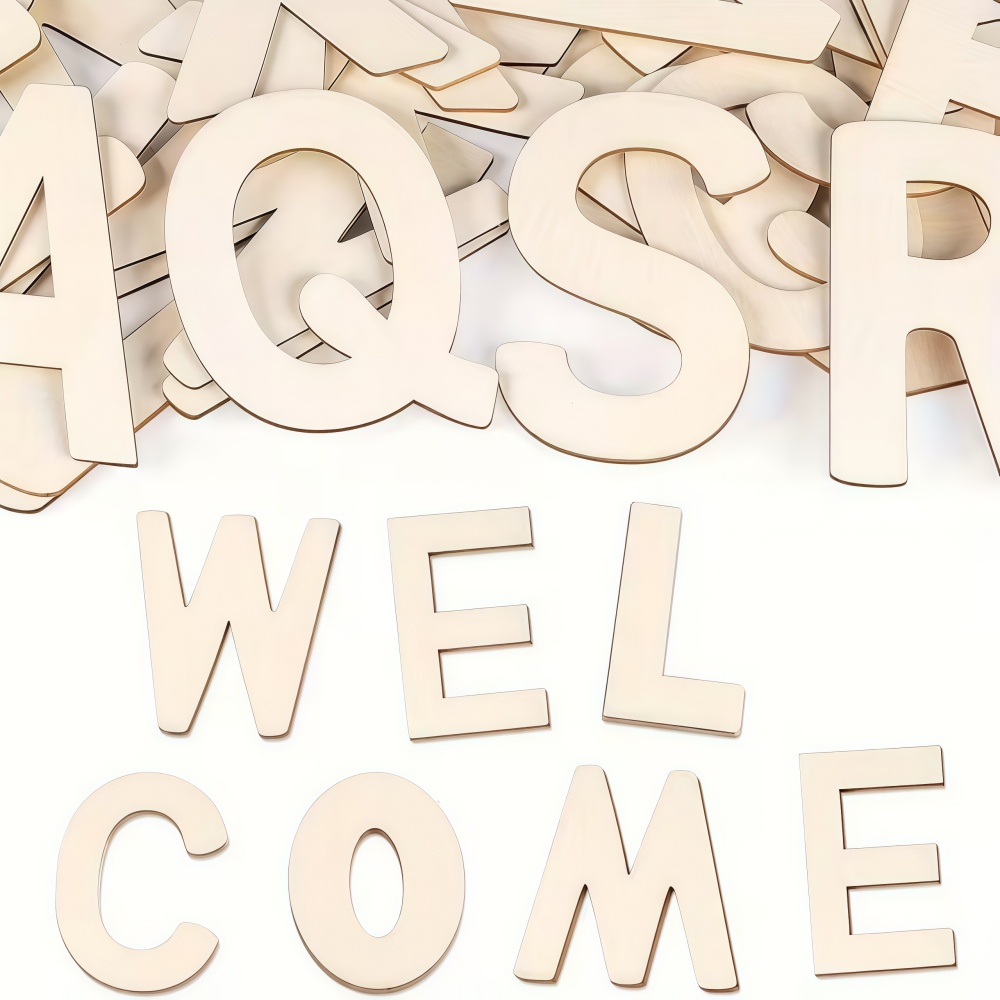 26個のデザイン可能な木製文字、未仕上げの木製文字、壁飾り用 - Wooden Letter Sign のレビューと価格