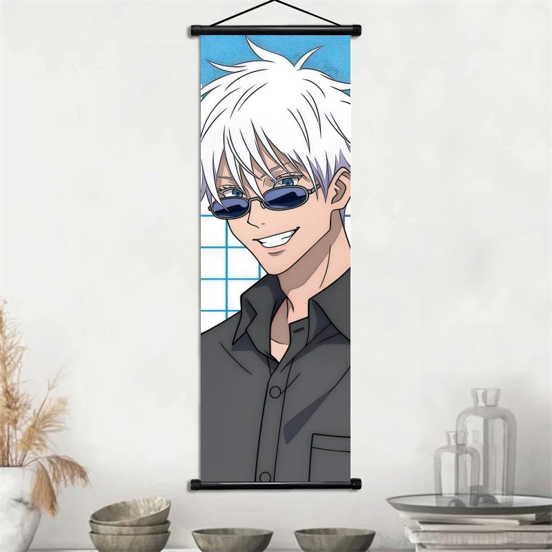 呪術廻戦 五条悟＆護廷祥呉 アニメアート 布製壁掛けスクロー - Home Decor Design のレビューと価格