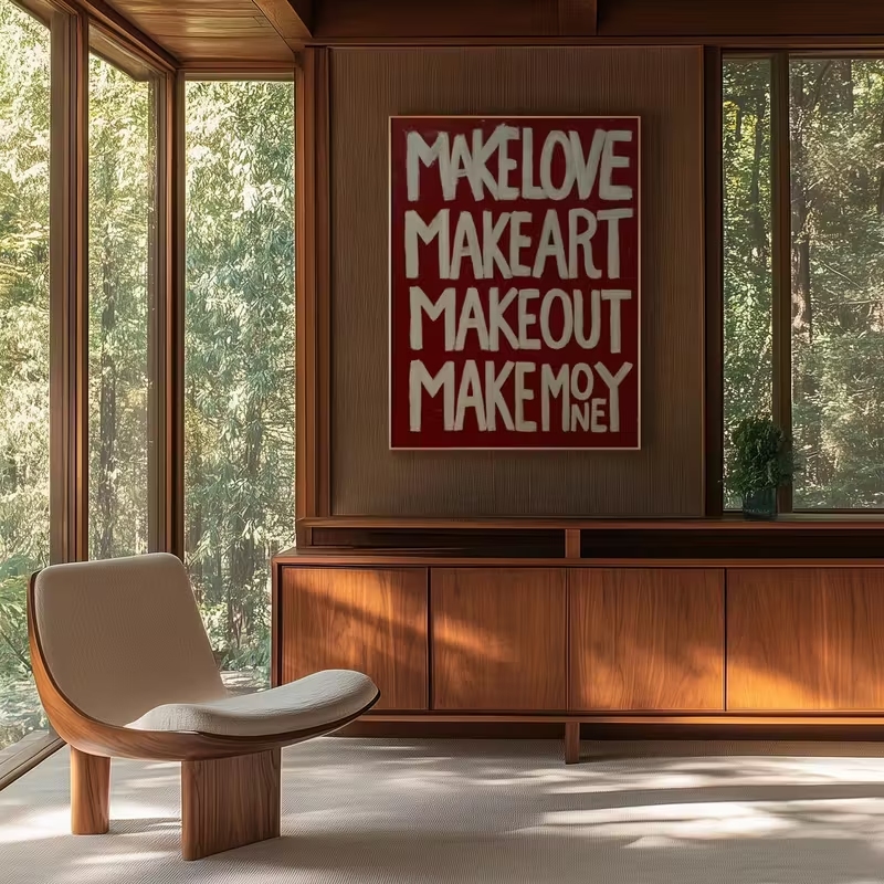 モダン、レトロな自作の「Love Kisses Me」の引用 - Home Decor Nz のレビューと価格