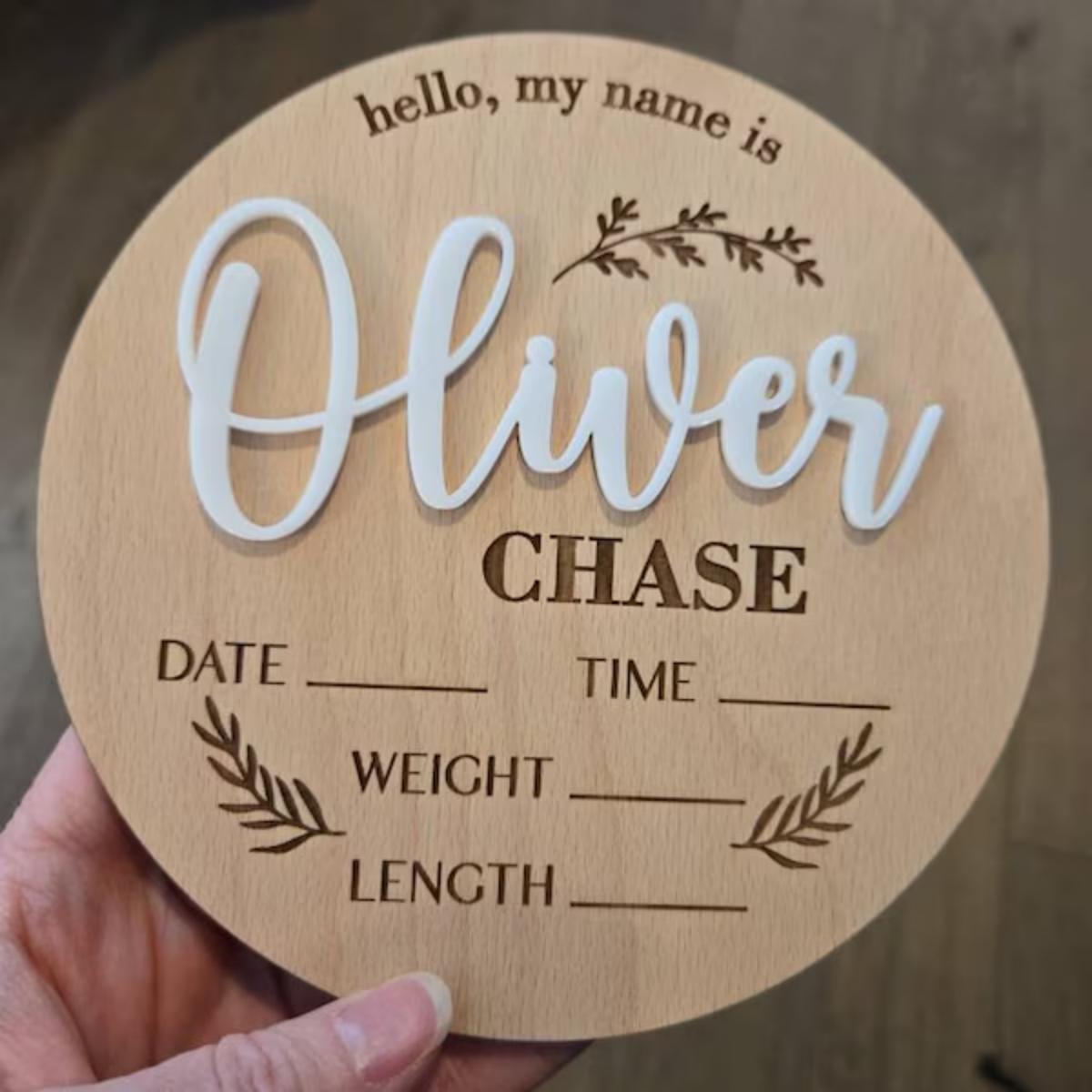 1個入りカスタムベビーアナウンスメントサイン木製名札、ホーム - Home Decor For Wedding のレビューと価格