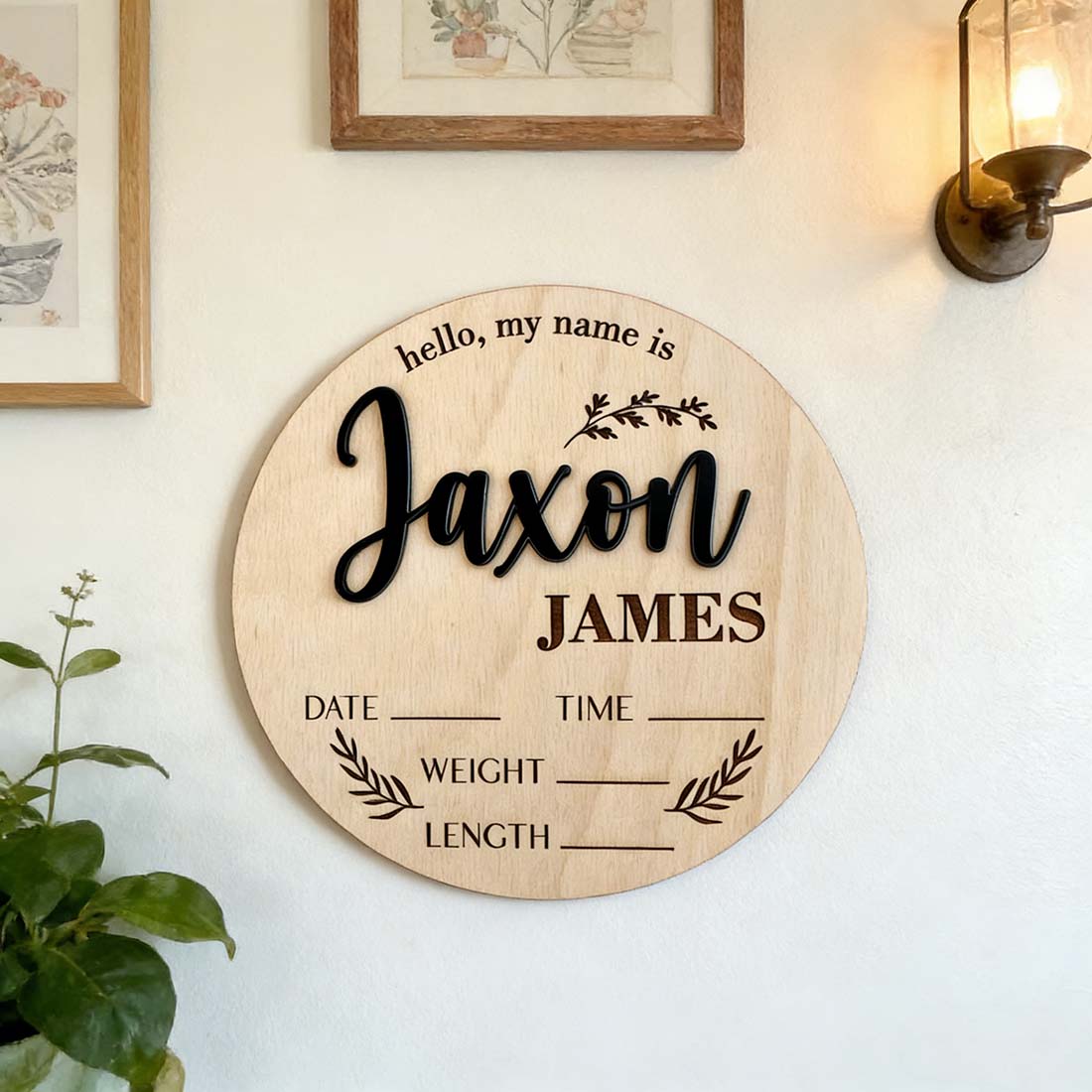 1個入りカスタムベビーアナウンスメントサイン木製名札、ホーム - Home Decor For Wedding のレビューと価格
