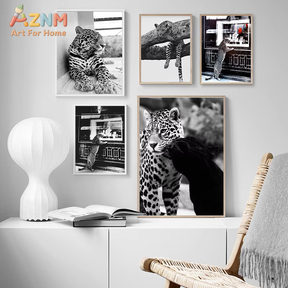 AZNM ジュエリーショップ レオパードポスター キャンバス - Home Decor Shop のレビューと価格