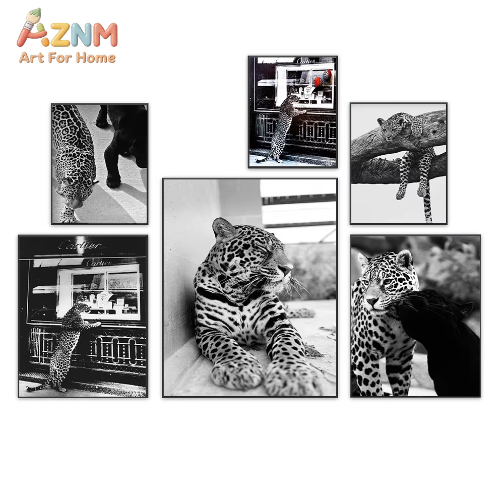 AZNM ジュエリーショップ レオパードポスター キャンバス - Home Decor Shop のレビューと価格