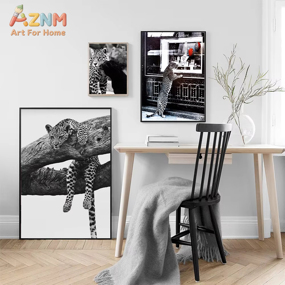 AZNM ジュエリーショップ レオパードポスター キャンバス - Home Decor Shop のレビューと価格