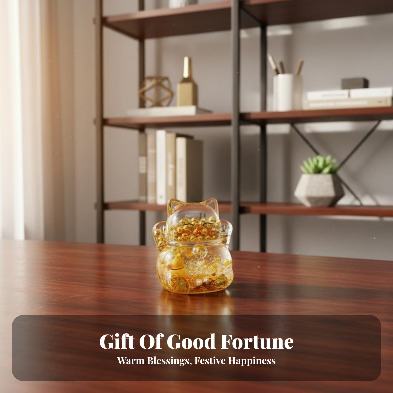 フォーチュンキャットデコレーション、点滅するゴールドビーズ、 - Home Decor Design のレビューと価格