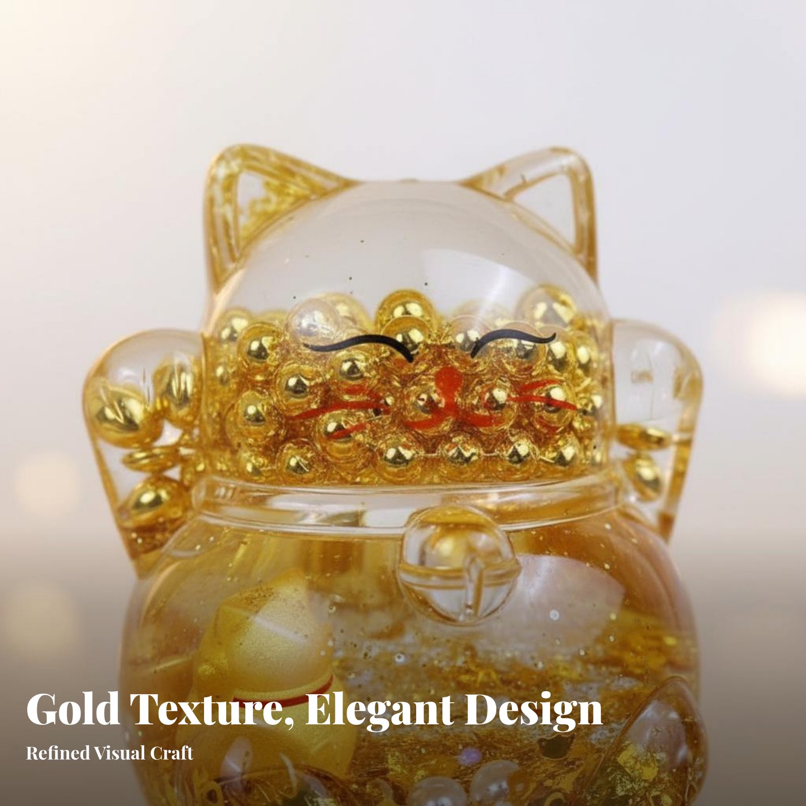 フォーチュンキャットデコレーション、点滅するゴールドビーズ、 - Home Decor Design のレビューと価格
