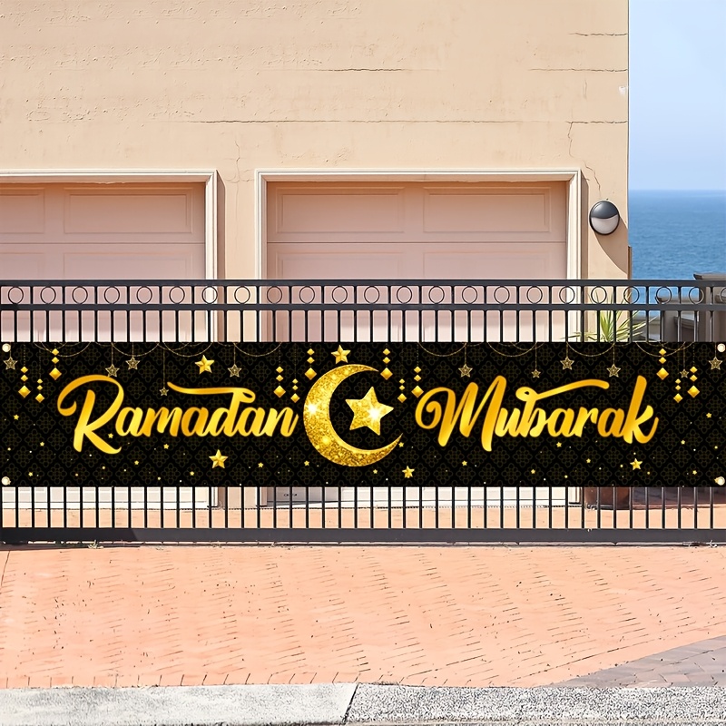 VIKAMA 金箔ラマダンムバラクバナー壁掛け月と星の装飾付 - Home Decor Ramadan のレビューと価格