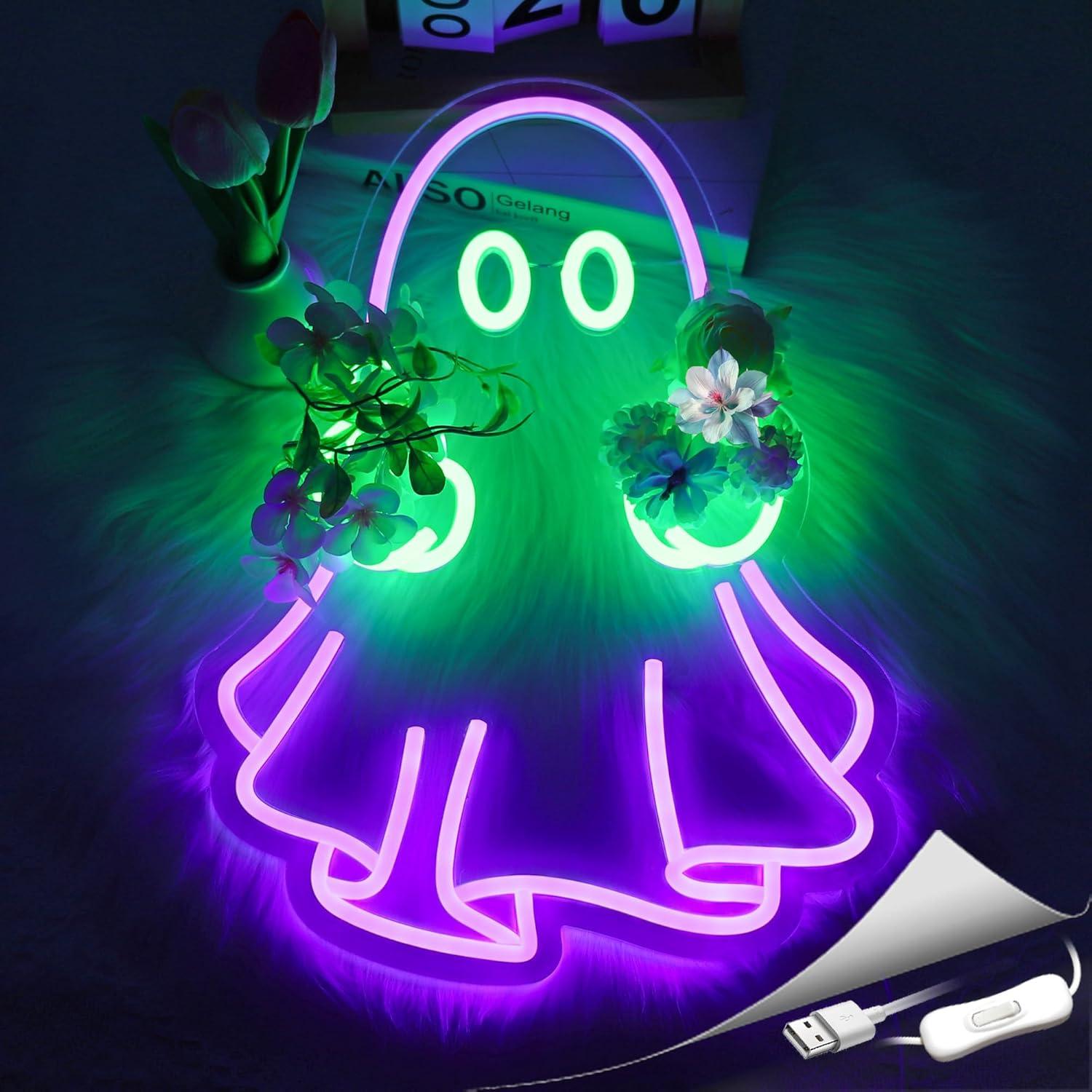 ゴーストネオンサイン USB電源 LED調光可能ネオンライト - Home Decor Shop のレビューと価格