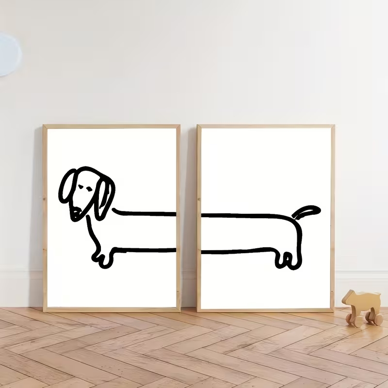 2 個モダンなダックスフント面白い犬ウォールアートプリントキ - Home Decor Nz のレビューと価格