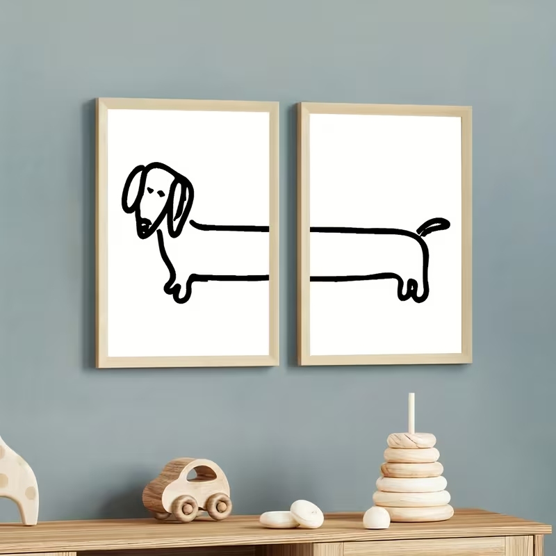 2 個モダンなダックスフント面白い犬ウォールアートプリントキ - Home Decor Nz のレビューと価格