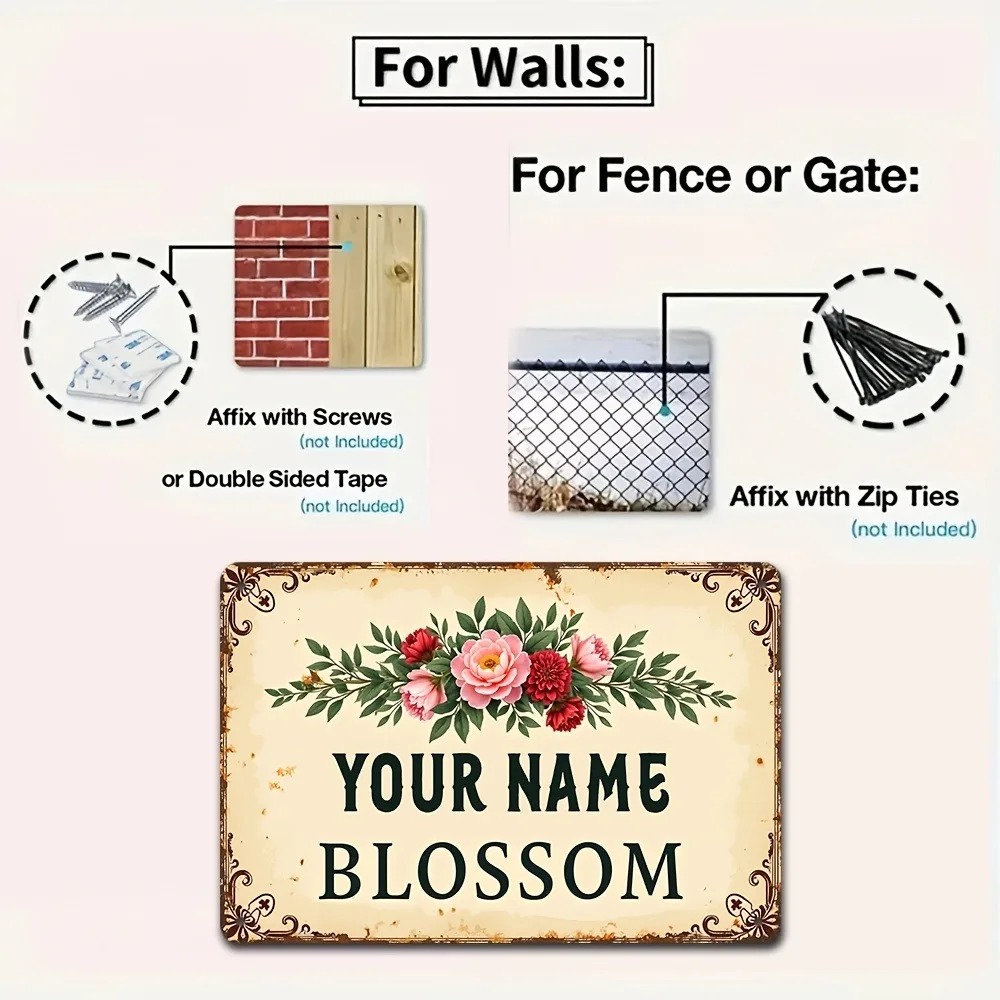 2Dフラットカスタムネームアルミプレート 8×12インチ、牡 - Home Decor Shop のレビューと価格