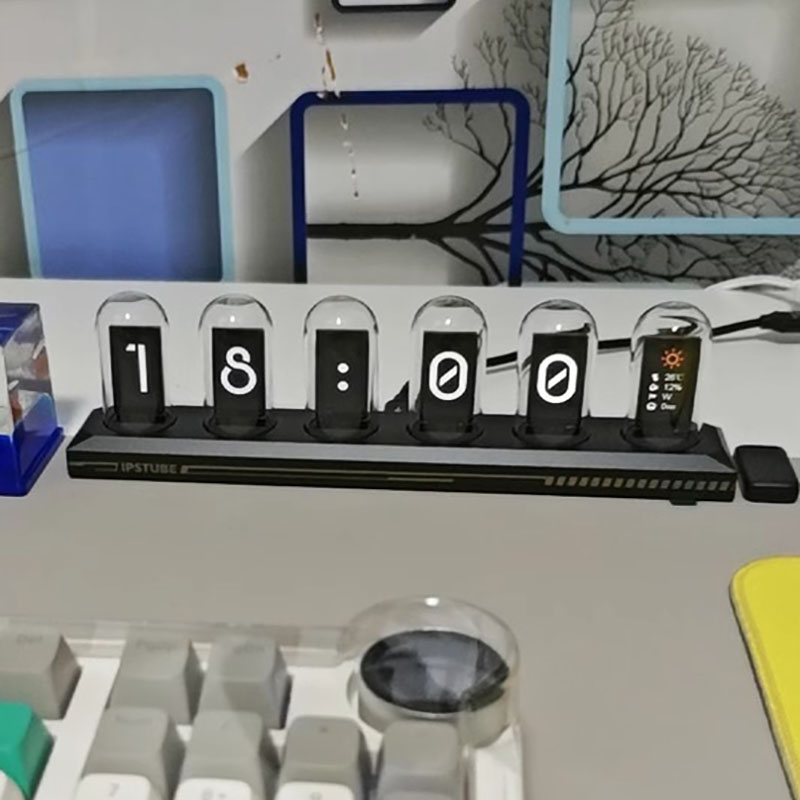 RGBニキシー管時計 LED発光 IPSカラースクリーン D - Home Decor Diy Ideas のレビューと価格