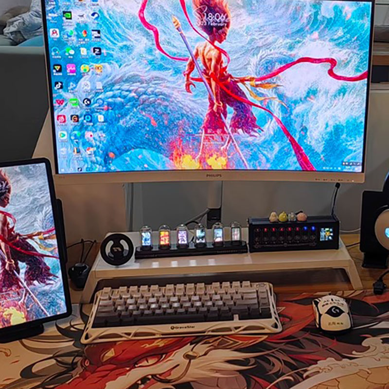 RGBニキシー管時計 LED発光 IPSカラースクリーン D - Home Decor Diy Ideas のレビューと価格