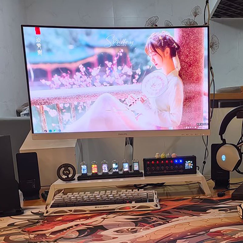 RGBニキシー管時計 LED発光 IPSカラースクリーン D - Home Decor Diy Ideas のレビューと価格