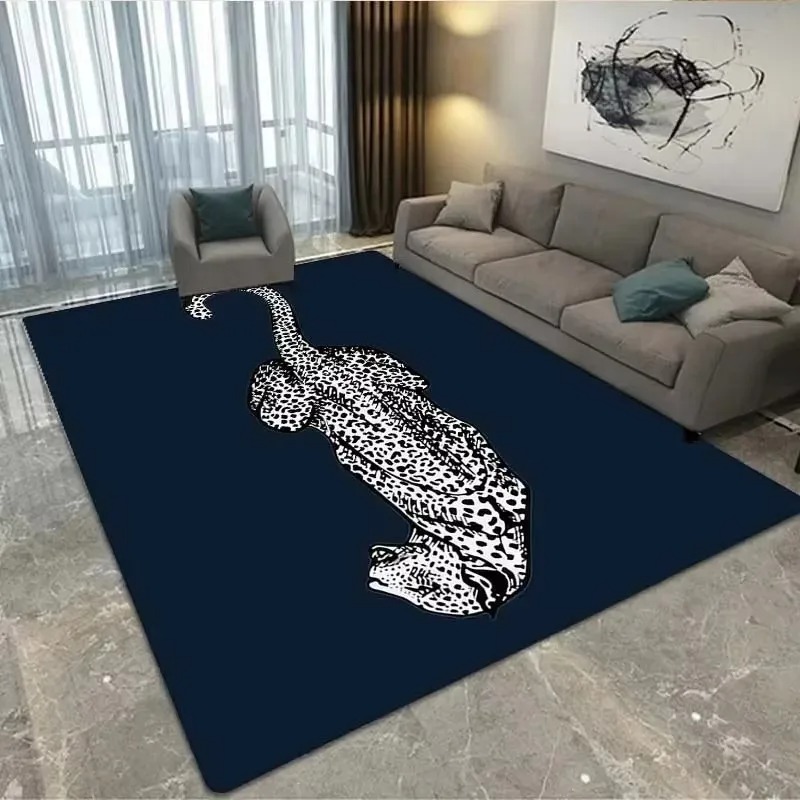 ゴールデンレオパードデザインのリビングルームカーペット、アニ - Home Decor Ig のレビューと価格