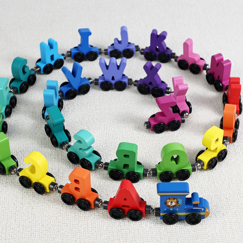 子供用木製磁気カラーデジタル文字フルーツトレインベビーカラー - Wooden Letter Sign のレビューと価格