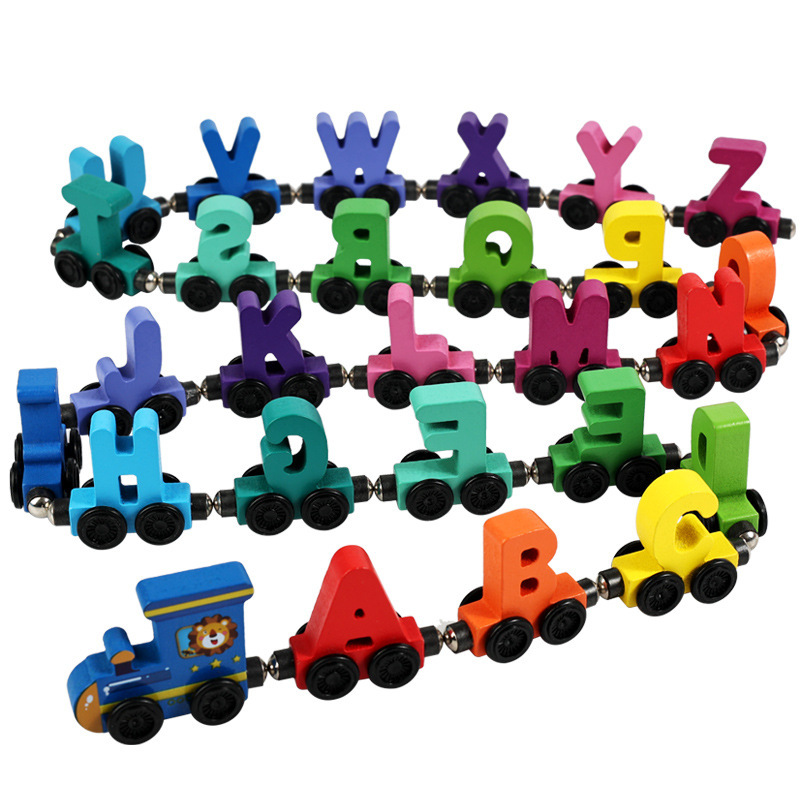 子供用木製磁気カラーデジタル文字フルーツトレインベビーカラー - Wooden Letter Sign のレビューと価格