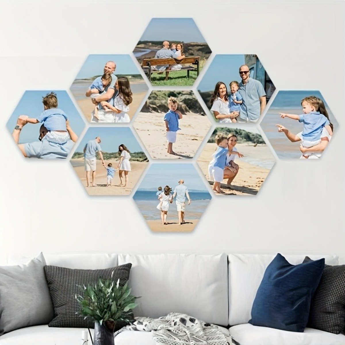 カスタムウォールデコレーション — モダンな六角形の写真プリ - Home Decor Nz のレビューと価格