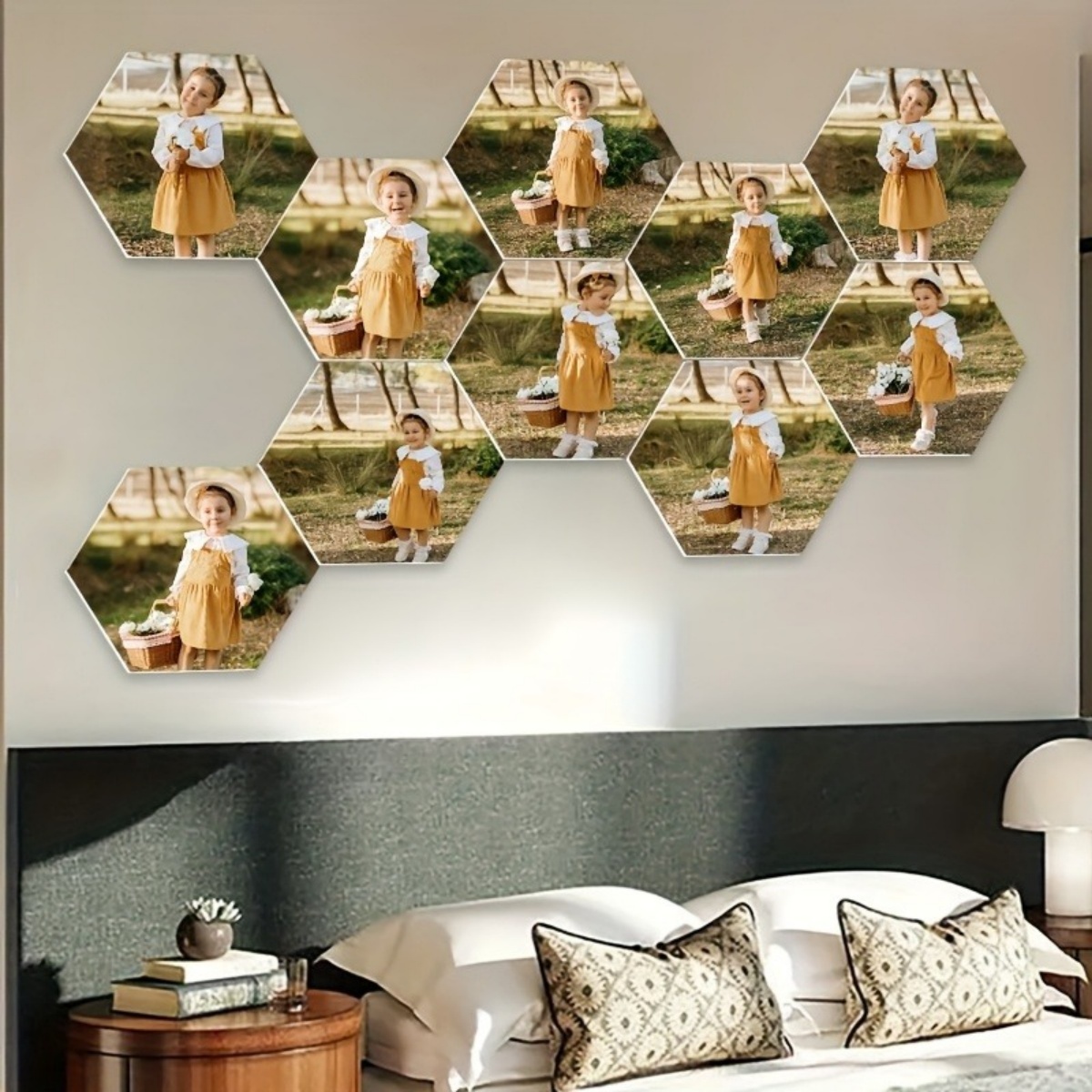 カスタムウォールデコレーション — モダンな六角形の写真プリ - Home Decor Nz のレビューと価格