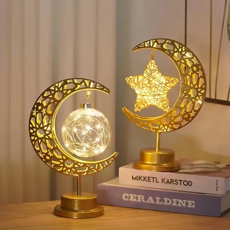 ラマダンLEDナイトライト回転式鉄製月と星 イード・ムバラク - Home Decor Ramadan のレビューと価格