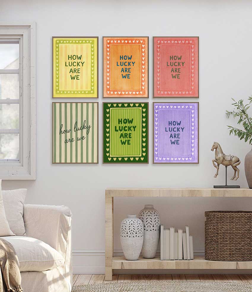 プリントポスター モダンハートストライプアートプリント 寝室 - Home Decor How To のレビューと価格