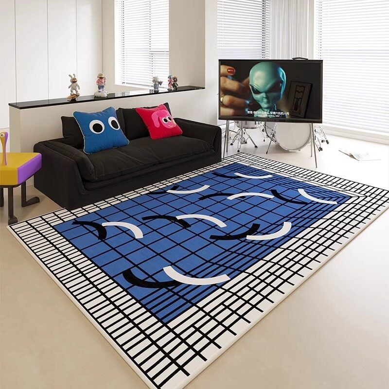 抽象的なカラーブロックプリントのリビングルームカーペット、家 - Home Decor Ig のレビューと価格