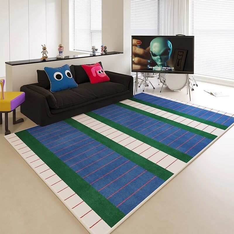 抽象的なカラーブロックプリントのリビングルームカーペット、家 - Home Decor Ig のレビューと価格