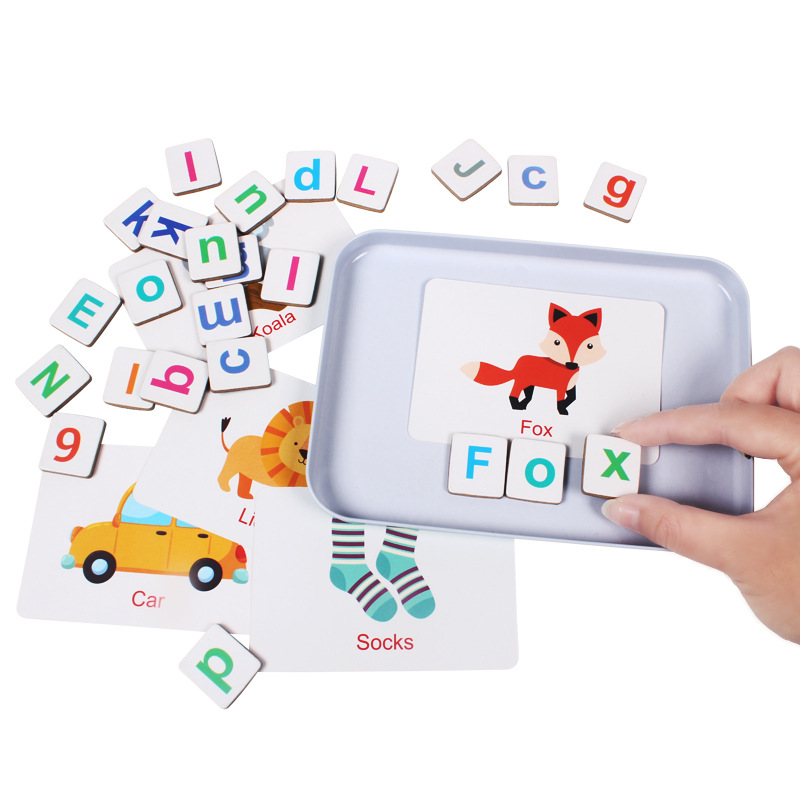 木製パズルフラッシュカードゲーム文字スペル磁気早期学習教育英 - Wooden Letter Sign のレビューと価格