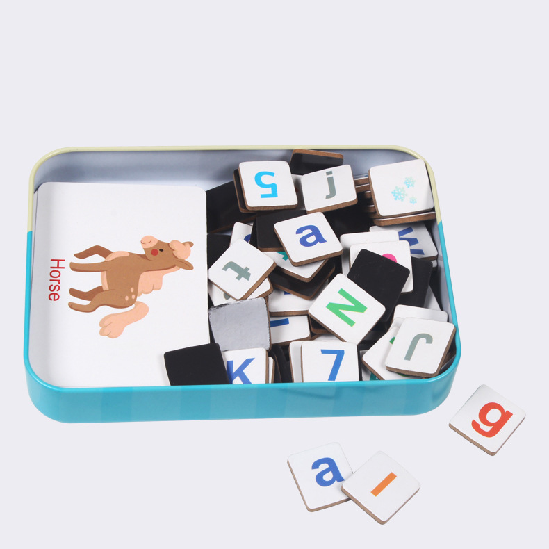 木製パズルフラッシュカードゲーム文字スペル磁気早期学習教育英 - Wooden Letter Sign のレビューと価格