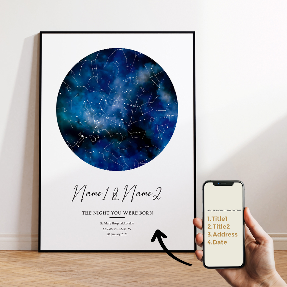 現代風カスタムパーソナライズ夜空星図ウォールアートキャンバス - Home Decor Nz のレビューと価格