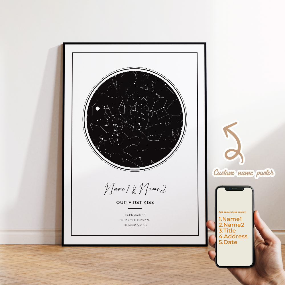 現代風カスタムパーソナライズ夜空星図ウォールアートキャンバス - Home Decor Nz のレビューと価格