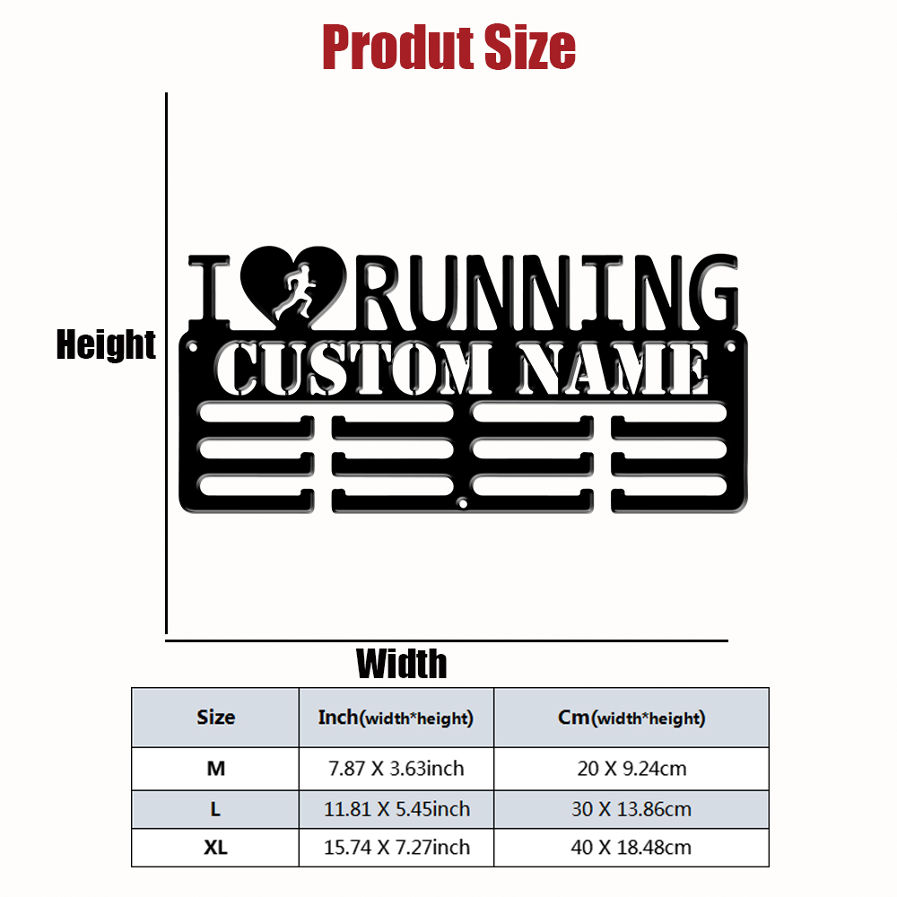 カスタム「I Love Running」メタルメダルディスプ - Home Decor For Wedding のレビューと価格